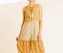 Load image into Gallery viewer, Maya Tangerine/Ivory Wide Leg Tiered Jumpsuit
