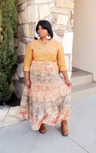 Load image into Gallery viewer, Talia Boho Multi Color Earth Tone Double Layerd Skirt with Drawstring
