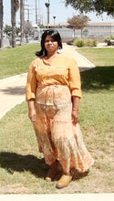 Load image into Gallery viewer, Talia Boho Multi Color Earth Tone Double Layerd Skirt with Drawstring
