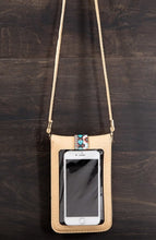 Load image into Gallery viewer, Boho Cork Tribal Print Cellphone Cross-Body Bag with Clear Window
