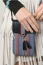 Load image into Gallery viewer, Boho Cork Tribal Print Cellphone Cross-Body Bag with Clear Window
