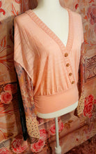 Load image into Gallery viewer, FLORAL BUTTON DOWN PEACH BLOUSE
