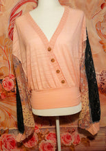 Load image into Gallery viewer, FLORAL BUTTON DOWN PEACH BLOUSE
