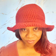 Load image into Gallery viewer, BURGUNDY WIDE BRIM WOVEN PANAMA HAT
