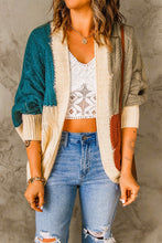 Load image into Gallery viewer, PATCHWORK COLOR BLOCK KNITTED CARDIGAN
