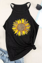 Load image into Gallery viewer, Dominique Sunflower Black Sleeveless Tank Top
