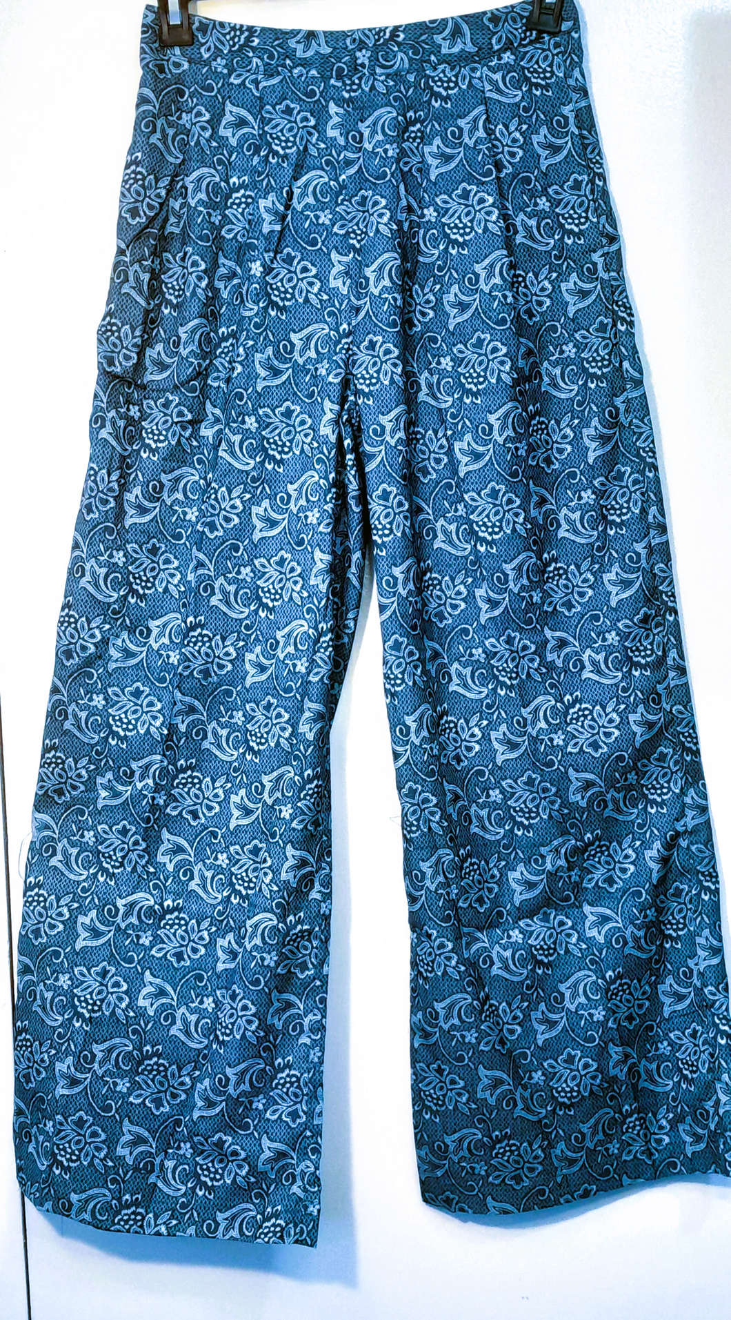 WIDE LEG PAISLEY CAUSAL PANTS